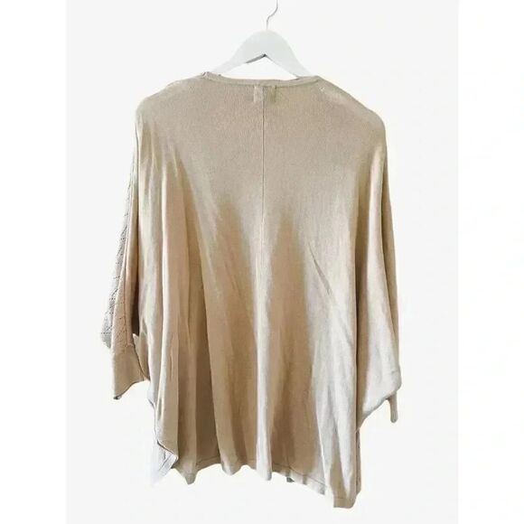 JM Collection Womens Oversized Ribbed 3/4 Sleeves Tan Open-Front Cardiga… - Picture 2 of 6
